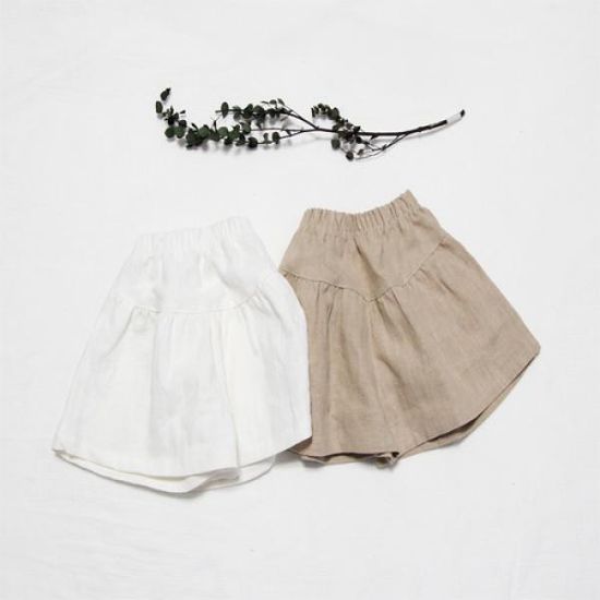 린넨 샌드 워싱 치마바지