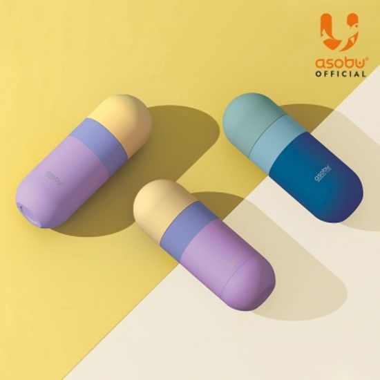 아소부 스텐 진공 텀블러 420ML 오브 파스텔 블루