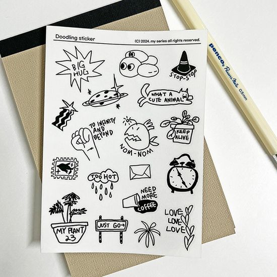 마이시리즈 두들링 투명 스티커