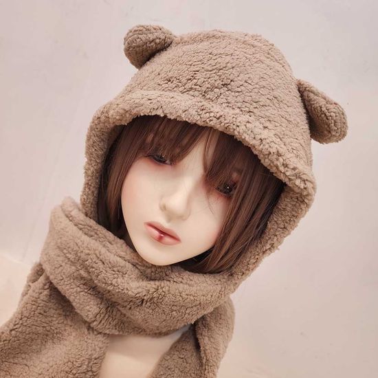 여성 뽀글이 귀달이 후드 목도리(WCE4DCD)