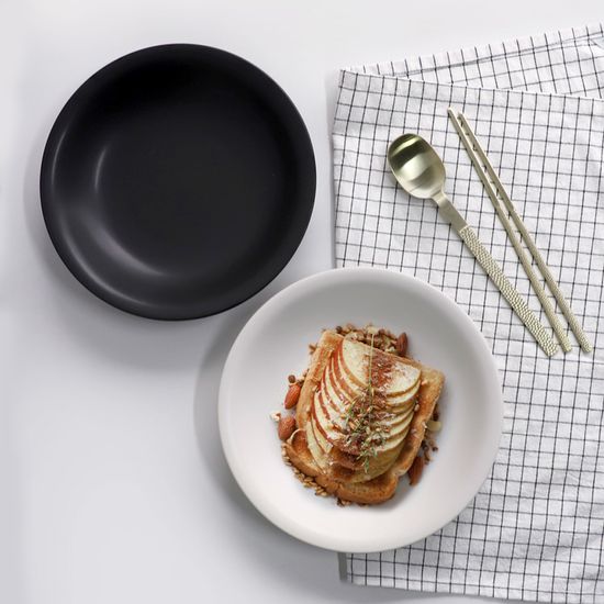 바이엔 반무광 도자기 원접시 2color 택1