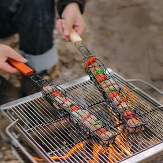 BBQ 핫도그 바베큐 그릴 꼬치 숯불구이 직화 굽기 철