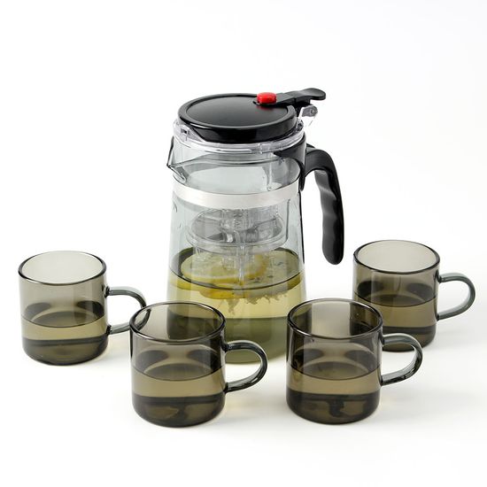 [로하티] 웰링 버튼 드롭 차포트 찻잔세트(4인) (투명