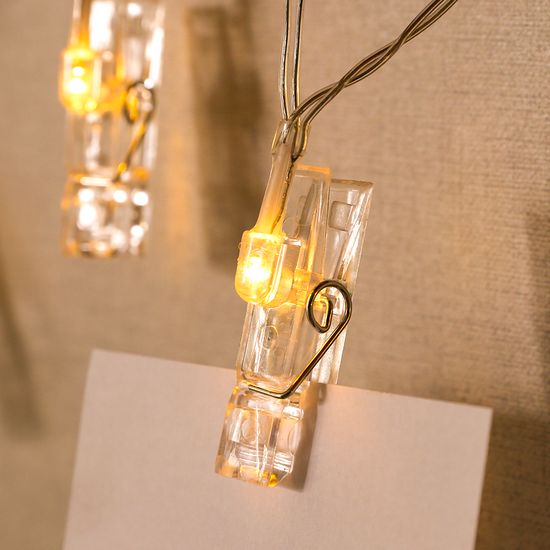 [도토로]10구 LED 클립 집게 전구(1.5M) (웜색)