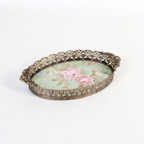 엔틱메탈 빈티지 장미 메이크업 트레이 스몰-4색상