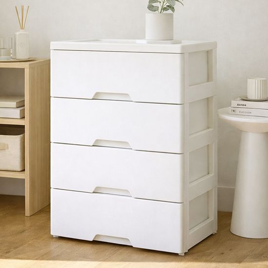 보노하우스 모던플러스 플라스틱 서랍장 화이트 4단