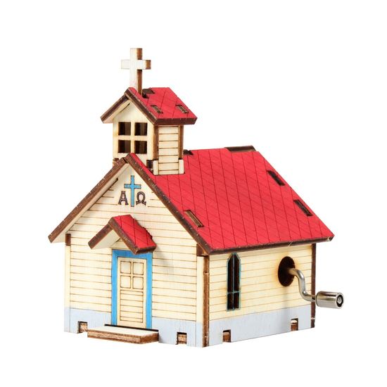 DIY 나무 모형 조립 키트 오르골 교회 A YM862-1