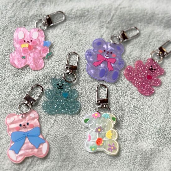 납작귀요미 D고리형 키링