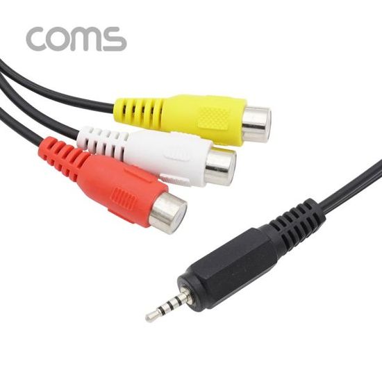 스테레오 RCA 3선 케이블 4극 AUX 2.5 M to 3RCA F