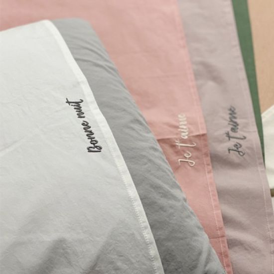 케이블랑 자수 데일리 베개커버 (5colors)
