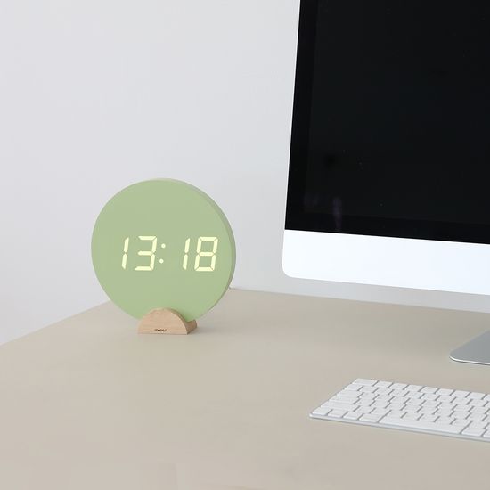 무아스 크레용 미니 무소음 LED 인테리어 벽시계 