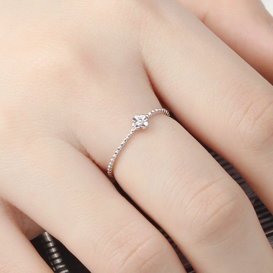 [비쥬홀릭] 실버925 백금도금 플라워 오픈링 은반지