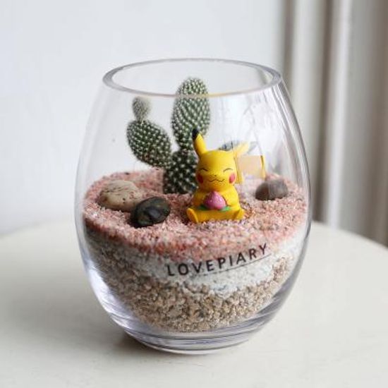 테라리움 만들기.물방울 속 다육 피카츄 포켓몬 화분