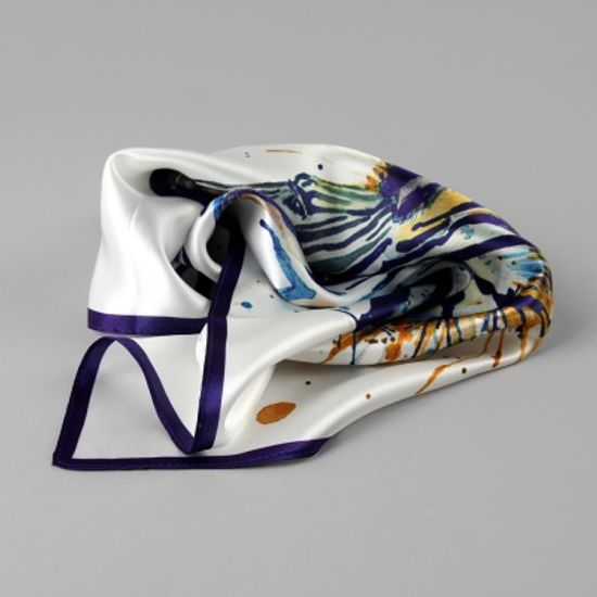 [베네]잉크 지브라 실크 쁘띠 스카프