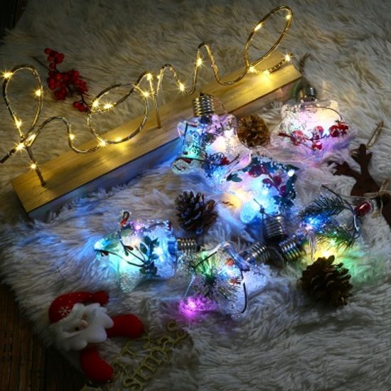 LED 트리 오너먼트 열매 장식볼 6p세트(8cm) 별장식