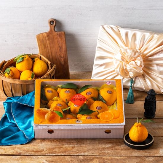 [바른팜] 제주 한라봉 3kg 보자기 과일 선물세트