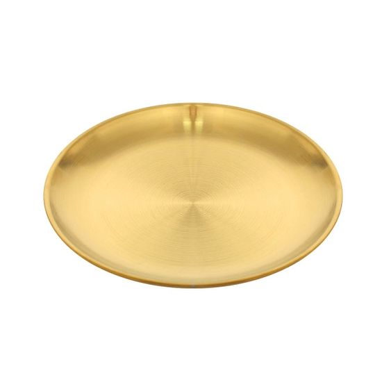 홈인쿡 플랫원형 스텐 접시 4p세트(30cm) (골드) 식기