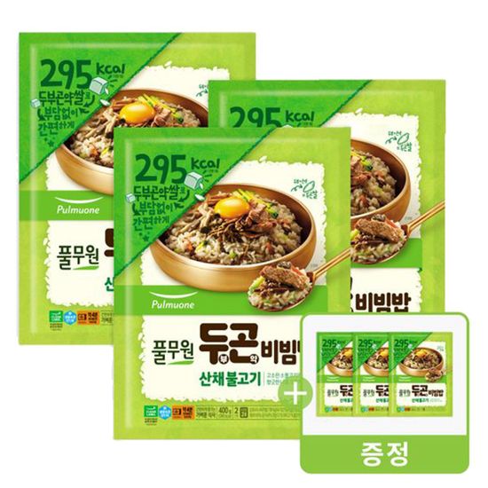 풀무원 두부곤약 산채불고기비빔밥 3봉+(증정)3봉