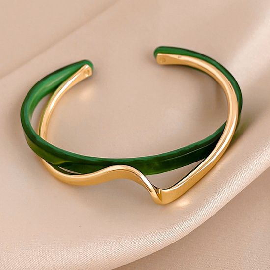 특이한 메탈릭 뱅글 두줄 자개 데일리 여름 패션팔찌