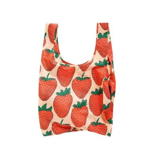 [바쿠백] 휴대용 장바구니 시장가방 Strawberry