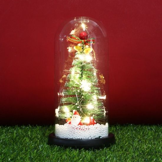LED 유리돔 크리스마스 트리 무드등(산타 로고)