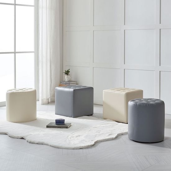 에스미 스툴 인조가죽 심플 높은 화장대 보조 의자