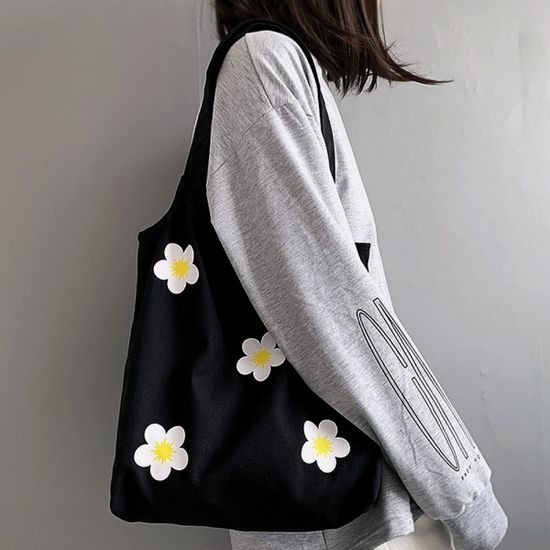 데이지 캔버스 에코백 숄더백