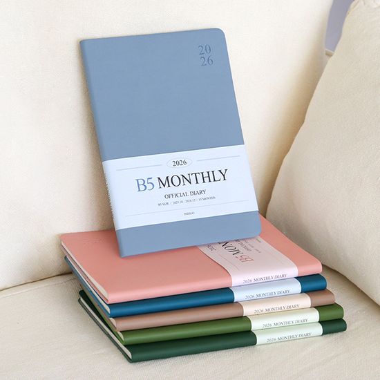 2026 오피셜 B5 먼슬리 다이어리 (날짜형 월간)