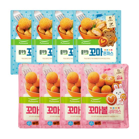 풀무원 꼬마 돈까스 2종, 8봉 골라담기