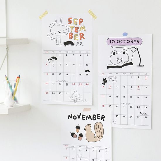 아이코닉 2026 두들 벽걸이달력