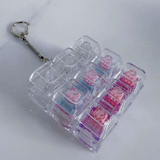 피젯 토이 투명 9키 키보드 키캡 딸깍이 장난감 키링