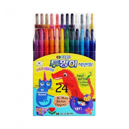 지구 투명이 색연필 24색