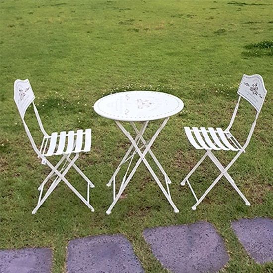 빈티지 아이보리 폴딩 테이블 세트