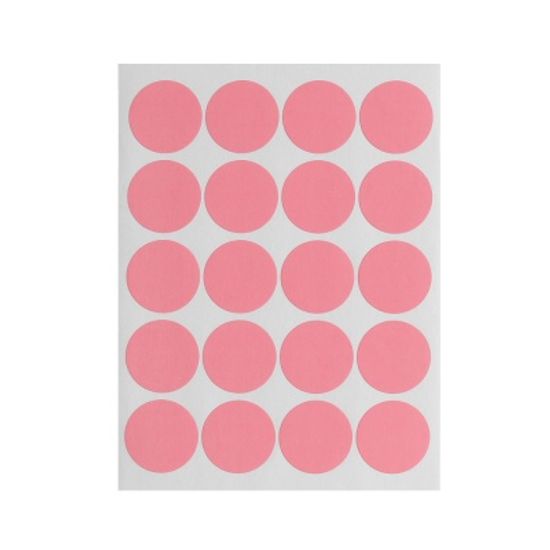 20mm 컬러 원형스티커 12매세트(핑크)/ 단색스티커