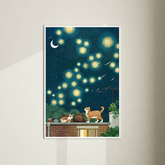 옥상에서 별 보는 고양이들, 마이오운타임 작가 그림