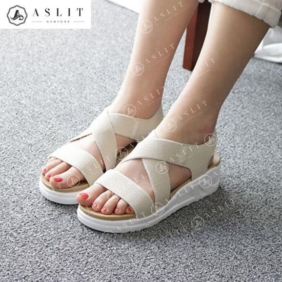 [애슬릿]국내 생산 발 편한 밴딩 스트랩 여성 샌들