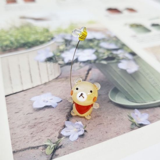 유리 미니어쳐 꿀벌과 곰돌이