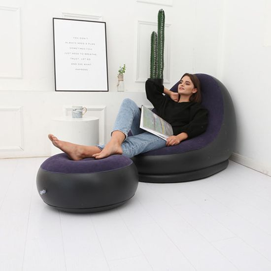 1인용 에어소파 스툴 세트(네이비) / 원룸소파