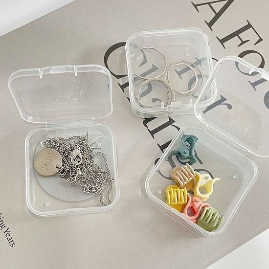 미니 플라스틱 케이스 투명 수납 보관함 다용도 사각