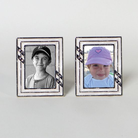 폴라리-은도금 큐빅보석 명암판 사진액자 2개 묶음