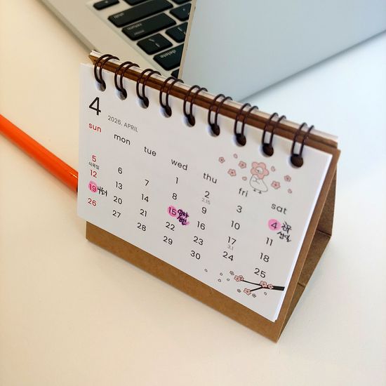 2026모뉴 초미니 하트꽥 달력 휴대용 소형 차량용