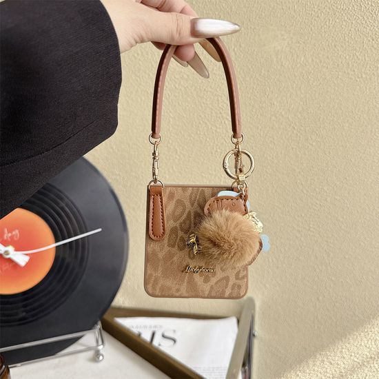 갤럭시 z플립 7 6 5 4 3 호피 말 가죽 스트랩 케이스