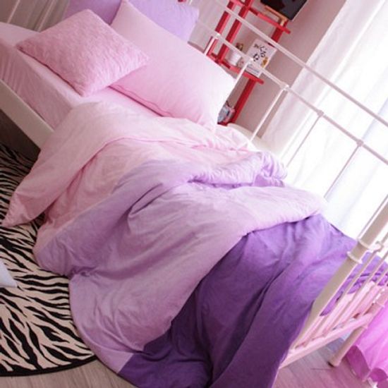 보송보송 타올침구 - 그라데이션 바이올렛 퀸풀세트