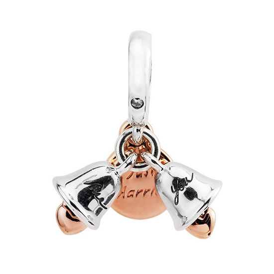 판도라 투톤 웨딩 벨 더블 댕글 참 782592C01