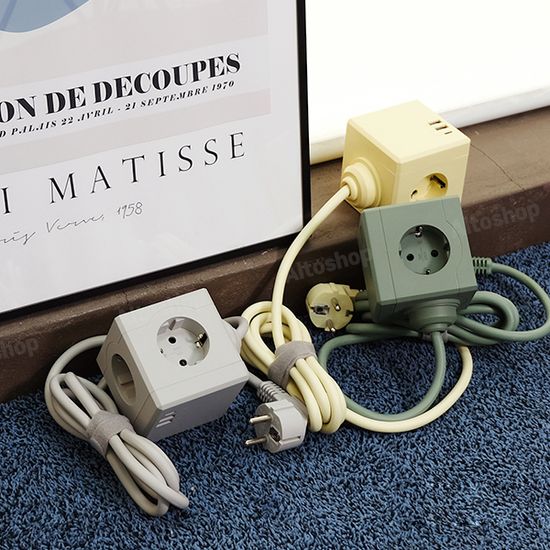 에코너 큐브멀티탭 전선형1.8m MT02(3구+C타입+USB)