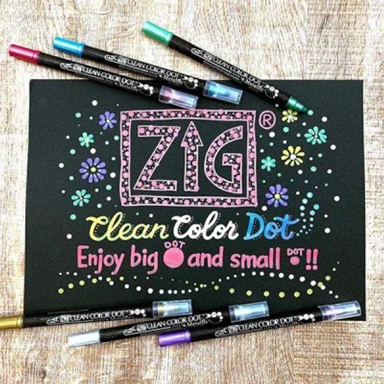 쿠레타케 지그 클린컬러 DOT-양면 메탈릭 6색 F192-4