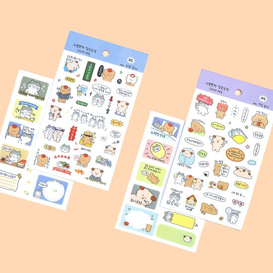 오첵 귀염뽀짝 일상감정 스티커세트