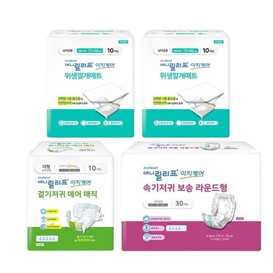 애니릴리프_매트2팩+겉기저귀대1팩+속기저귀라운드1팩