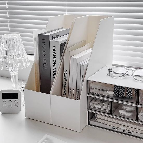 사선형 심플 파일꽂이 화이트 2size