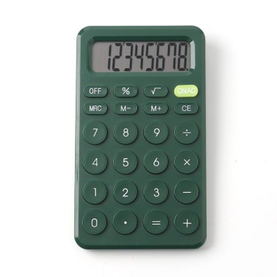 8자리 심플 전자계산기(그린) 휴대용 데스크계산기